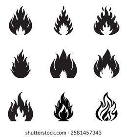 Fire Department Silhouette Icons | EPS10