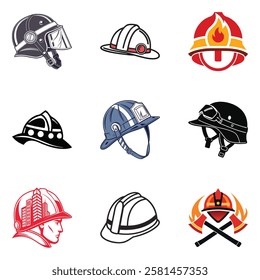 Fire Department Silhouette Icons | EPS10