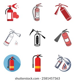 Fire Department Silhouette Icons | EPS10