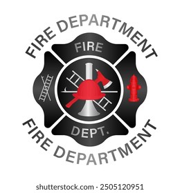 Fire Department Symbol. Fire Department Emblem. International Firefighters Day. Vector Illustration Isolated on White Background. 