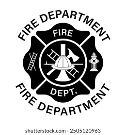 Fire Department Symbol. Fire Department Emblem. International Firefighters Day. Vector Illustration Isolated on White Background. 