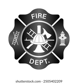 Fire Department Symbol. Fire Department Emblem. International Firefighters Day. Vector Illustration Isolated on White Background. 