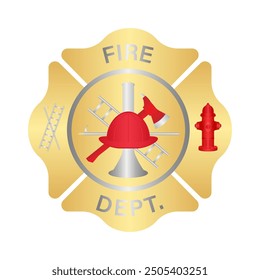 Fire Department Symbol. Fire Department Emblem. International Firefighters Day. Vector Illustration Isolated on White Background. 