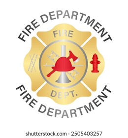 Fire Department Symbol. Fire Department Emblem. International Firefighters Day. Vector Illustration Isolated on White Background. 