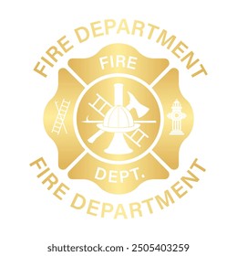 Fire Department Symbol. Fire Department Emblem. International Firefighters Day. Vector Illustration Isolated on White Background. 