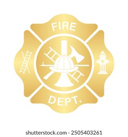 Fire Department Symbol. Fire Department Emblem. International Firefighters Day. Vector Illustration Isolated on White Background. 