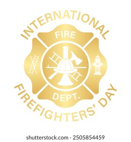 Fire Department Symbol. Fire Department Emblem. International Firefighters Day. Vector Illustration Isolated on White Background. 