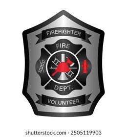 Fire Department Symbol. Fire Department Emblem. Vector Illustration Isolated on White Background. 