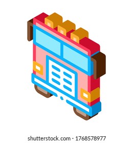 Fire Department Truck Icon Vector. Isometric Fire Department Truck sign. color isolated symbol illustration