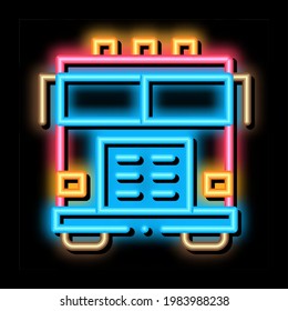 Fire Department Truck neon light sign vector. Glowing bright icon Fire Department Truck sign. transparent symbol illustration