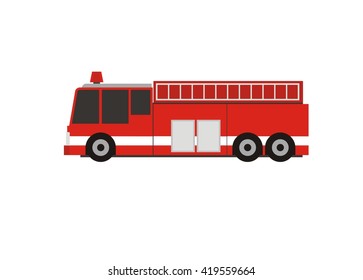 fire department truck simple illustration