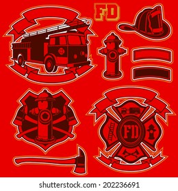 fire department vector set