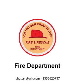 Fire Department, Volunteer Firefighter icon. Element of color fire department sign icon. Premium quality graphic design icon. Signs and symbols collection icon for websites