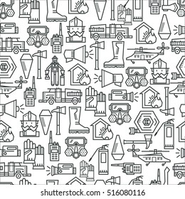 Fire deportament seamless pattern. The flame, firefighter, fire extinguisher. Ideal for business card template, or other printed materials.