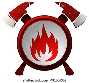 Fire Dept Emblem, Vector Illustration. 