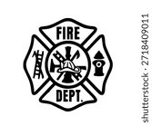 a fire dept equipment in illustration