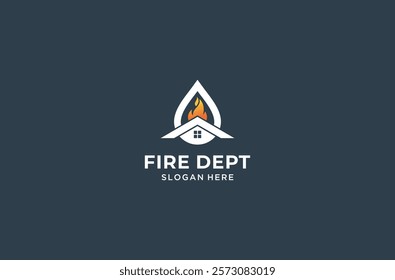 fire dept logo design premium vector.