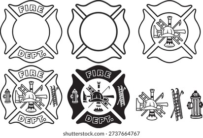 Fire Dept, Maltese Cross , Firefighter Png Bundle, Fireman , Fire Department, Fire Department design bundle 