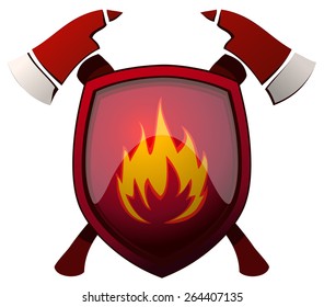 Fire Dept Sign, Vector Illustration isolated on White Background.