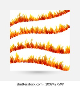 Fire. Design collection. Curve line decoration elements