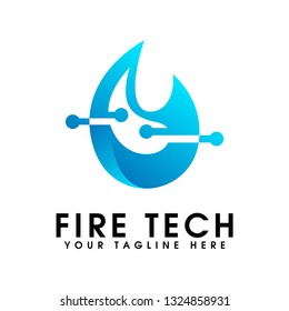Fire design element in modern style for Logotype, Label, Badge and other design. Fire Technology logo designs concept vector, Spirit logo symbol. Fire modern vector illustration