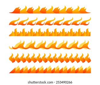 Fire design elements vector set on white background