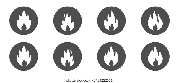 Fire design icon set, simple with red, blue and purple colors suitable to complement your graphics.