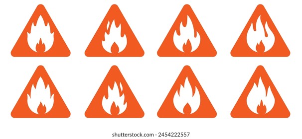 Fire design icon set, simple with red, blue and purple colors suitable to complement your graphics.