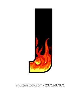 fire design on alphabet letters vector