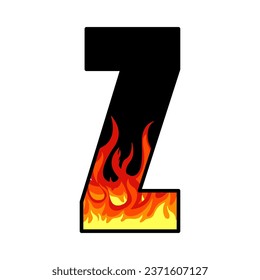 fire design on alphabet letters vector