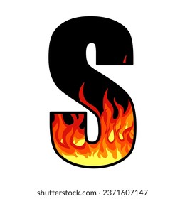 diseño de fuego en vector de letras alfabéticas