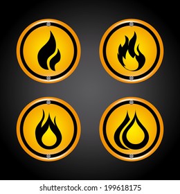 Fire design over black background, vector illustration