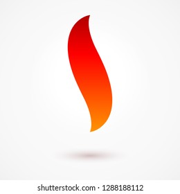 Fire Design Over Gray Background. Logo Design Template with Shadow Effects