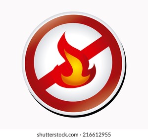 Fire design over red background, vector illustration