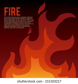 Diseño de fuego sobre Ilustración vectorial de fondo de vino tinto