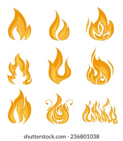 Fire design over white background