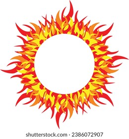 Fire design vector in circle