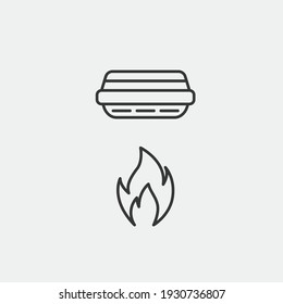 Fire Detector Alarm Vector Icon Smoke Detector