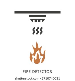 Fire Detector Dual Tone Icon Mini Illustration, Use For Modern Concept, Print, Ui, Ux Kit, Web And App Development. Vector Related To Firefighter, Rescue And More