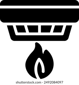fire detector glyph icon illustration vector