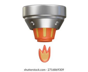 Icono de detector de fuego Ilustración 3D Render