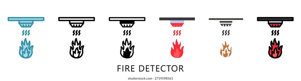 Fire Detector Multi Style Icon Mini Illustration, Use For Modern Concept, Print, Ui, Ux Kit, Web And App Development. Vector Related To Firefighter, Rescue And More