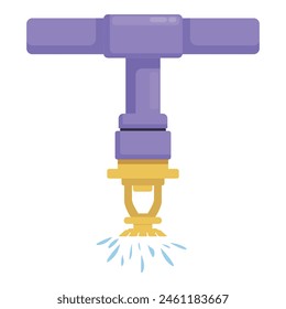 Fire detector sprinkler icon cartoon vector. Technology pipe. Drop sensor