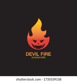 Fire Devil Logo Template vector icon