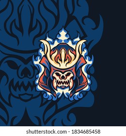 Fire Devil Samurai for mascot, sign or other team play