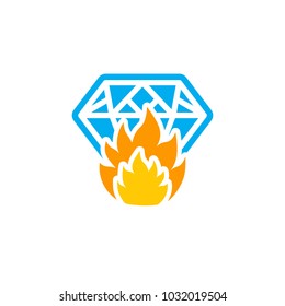 Fire Diamond Logo Icon Design