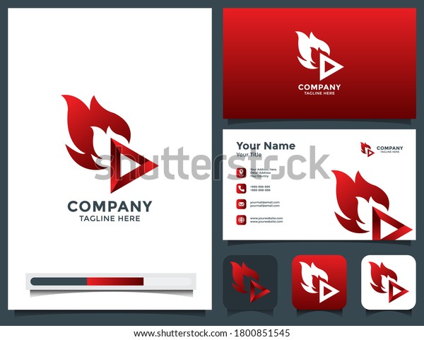 fire digital logo and\
business card