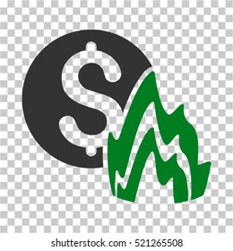Fire Disaster Price icon. Vector pictograph style is a flat symbol, color, chess transparent background. Designed for software and web interface toolbars and menus.