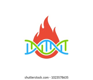 Fire Dna Icon Logo Design Element