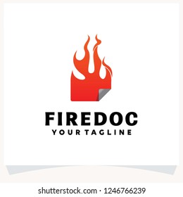 Fire Document Logo Design Template